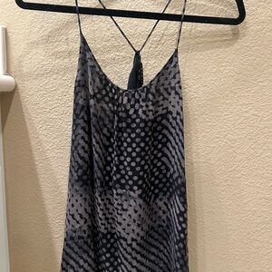 Theory Black and Gray Abstract Dot Slip Dress